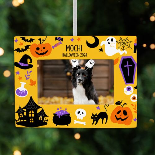 Personalized Yellow Halloween Christmas Ornaments