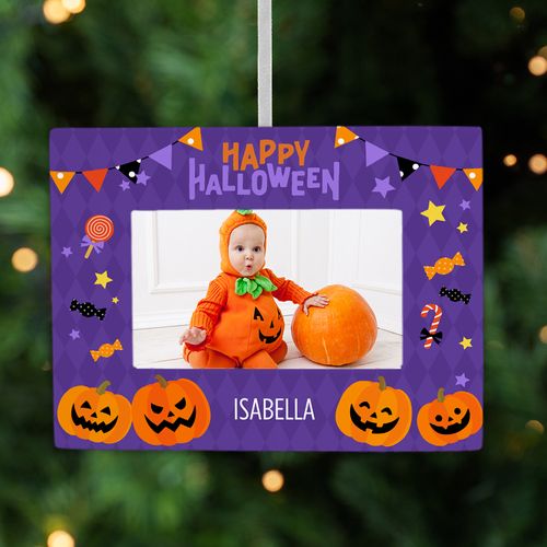 Personalized Purple Halloween Christmas Ornaments