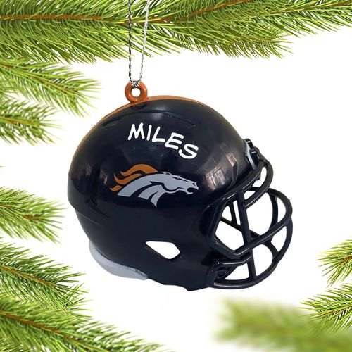 Personalized Denver Broncos Football Helmet Christmas Ornament