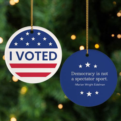 I Voted Patriotic Christmas Ornament