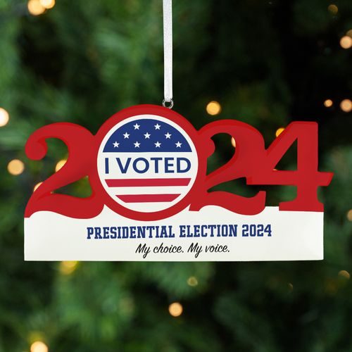 I Voted Patriotic Dated Christmas Ornament