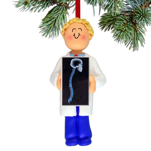 Personalized Chiropractor or X-ray Tech Male Christmas Ornament